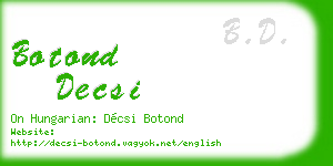 botond decsi business card